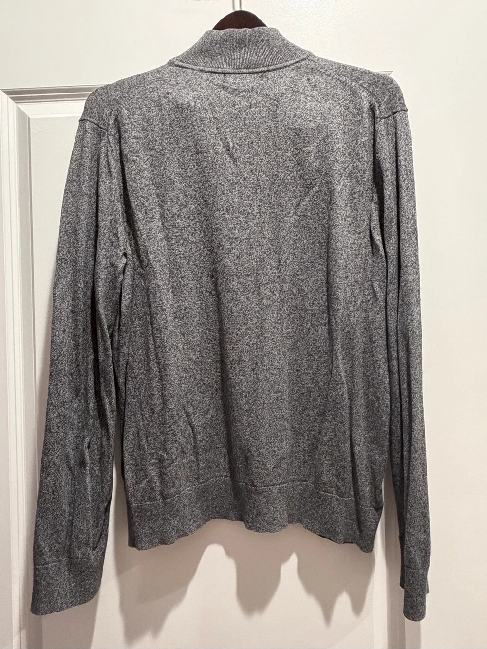 Banana Republic Men's Heather Gray Half-Zip Sweater - Pima Cotton/Cashmere Blend